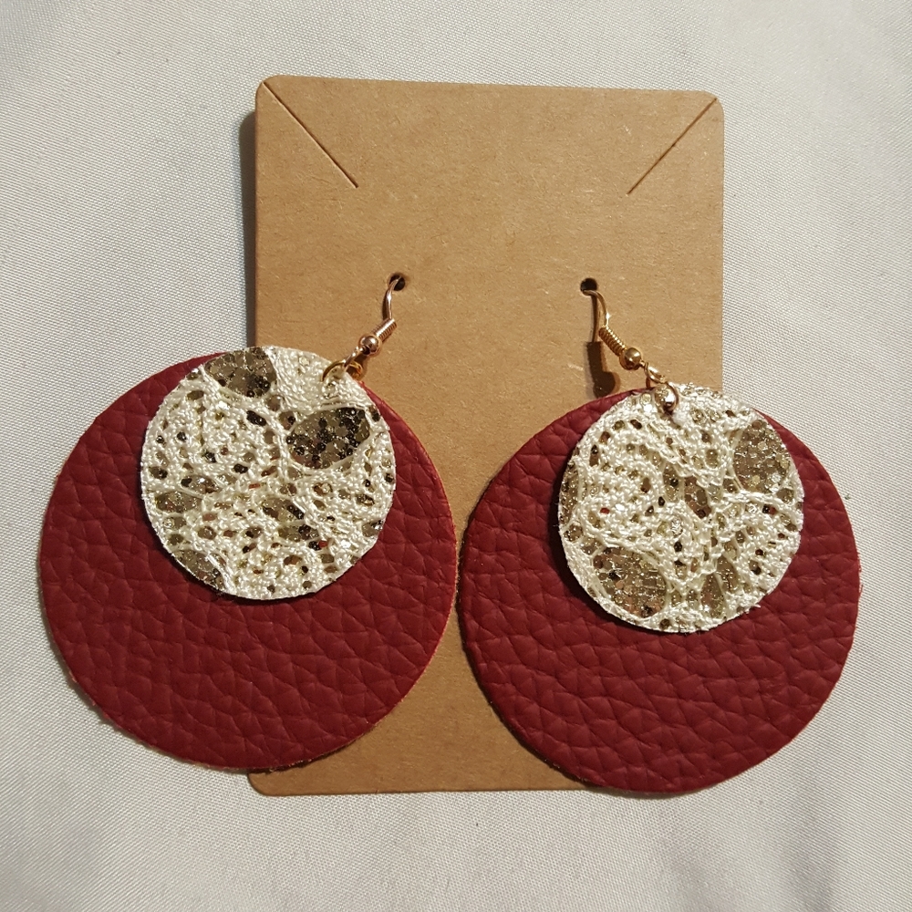Beautiful Faux Leather Boutique Earrings